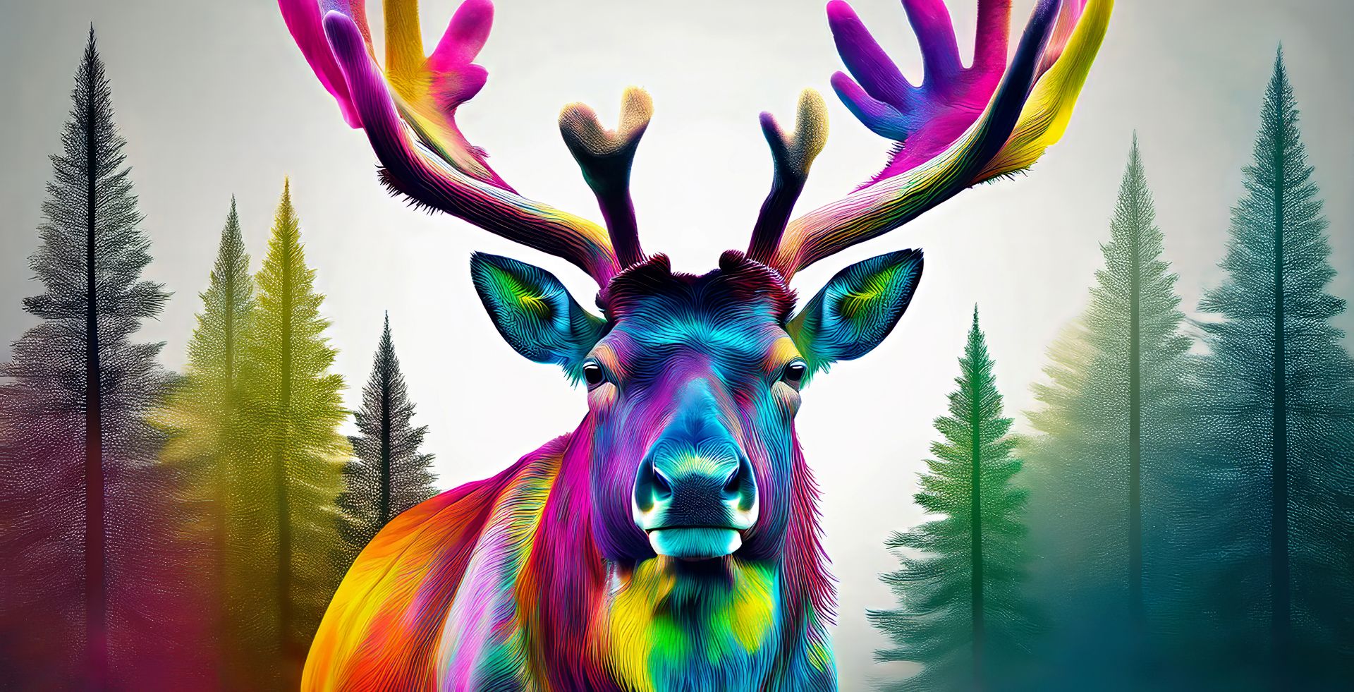 A Caribou In Spruce Series